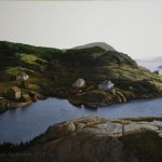 Peter Sculthorpe, Salt Harbour, Northeast Newfoundland, Canada, oil on linen, 42 x 60 inches