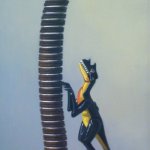 Robert Jackson, End of the Dinosaurs, oil on canvas, 20 x 12 inches