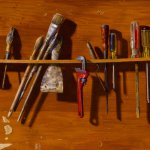 Mikel Glass, A Wrench in the Works, Oil on Canvas, 20 x 35 inches