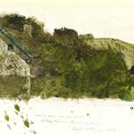 Andrew Wyeth, Coombes House, 1984, Watercolor and pencil on paper 10 x 15 3/4 inches