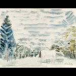 Milton Avery, Landscape with White Horse, 1941, Watercolor on paper, 22 x 30 inches