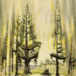 Charles Burchfield, The Promise of Spring, 1956, Watercolor, Charcoal on paper, laid down on board 11 x 14 inches