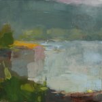 Christine Lafuente, Somes Sound Morning, oil on linen, 12 x 12 inches