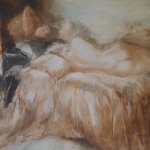 Everett Shinn, Les Deux Amies, 1939, Gouache on Paper, 12½ x 17 inches