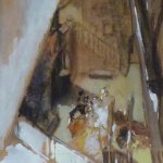 Everett Shinn, Rose of the Rancho, c. 1940, Watercolor and Pencil, 13 x 6¾ inches