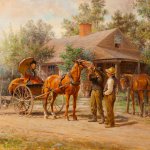 Edward Lamson Henry, Testing His Age, 1891, Oil on canvas, 19 x 29 inches