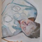 Rosy Lamb, Hanna on Her Side, Oil on Paper, 10 x 12 inches