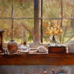 Michael Doyle, April Still Life, Oil on Masonite, 24 x 48 inches