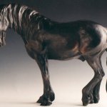 Margery Torrey, Friesian Horse, Bronze, 22 x 5 x 16 inches