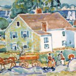 Maurice Prendergast, Bayside Marblehead, c. 1920- 1923, Watercolor, Pastel and Pencil on Paper, 11½ x 15¾ inches