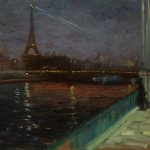 Alfred Maurer, Paris, Nocturne, c. 1900, Oil on Panel, 10¼ x 13¾ inches