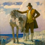 N.C. Wyeth, Sir Nat and the Horse, 1928, Oil on canvas, 40 x 32 inches