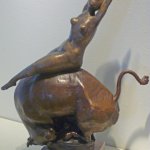 Olivia Musgrave, Europa and Bull, Bronze, 21 x 16 x 7 inches
