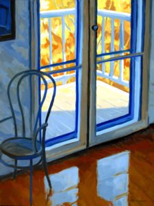 Philip Koch; Edward Hopper's Parlor, Nyack; 2020, Oil on canvas, 32 x 24 inches