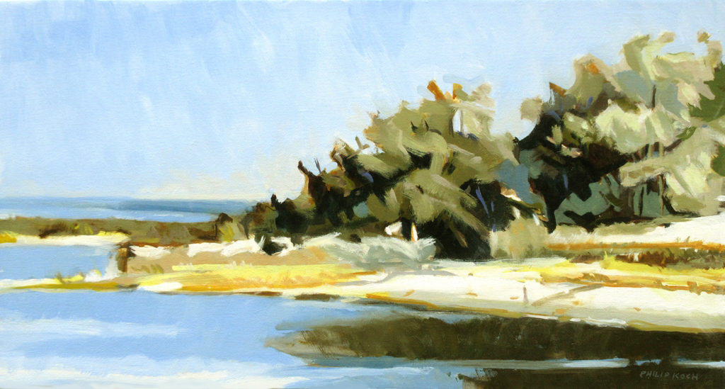 Philip Koch, White Sand (SOLD), 2020, Oil on canvas, 16 x 30 inches