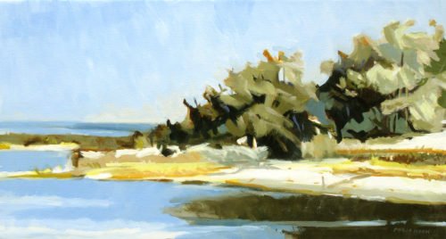 Philip Koch, White Sand (SOLD), 2020, Oil on canvas, 16 x 30 inches