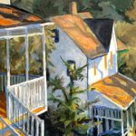 Philip Koch, Porches II, 2026, Oil on panel, 14 x 21 inches