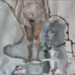 Rosy Lamb, Fred and Belinda, Oil on Paper, 18 x 11.5 inches