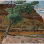 John Sloan (1871-1951), Tree with Yellow Chama, 1925, Oil on canvas, 20 x 24 inches