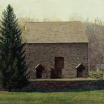 Timothy Barr, Burgess Lea Farm, Oil on Panel, 12 x 30 inches