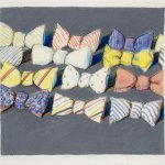 Wayne Thiebaud, Tied Ties, 1990, Pastel over lithograph, 12½ x 13¾ inches