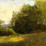 Jon Redmond, Light on Edge, oil on board, 8 1/4 x 11 inches