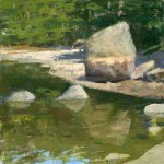 Jon Redmond, Rock, oil on board, 10 x 10 inches