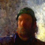 Jon Redmond, Self Portrait, oil on board, 13 3/4 x 9 3/4 inches