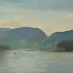 Christine Lafuente, Acadian Mountains from Islesford, oil on linen, 11 x 14 inches
