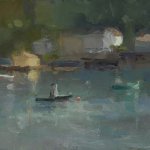 Christine Lafuente, Bass Harbor, Still Day, 2012, oil on mounted linen, 11 x 14 inches