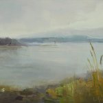 Christine Lafuente, View Toward Great Cranberry, oil on linen, 12 x 16 inches