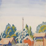 Charles Burchfield, Waning Moon, 1916, watercolor, 14 x 20 inches