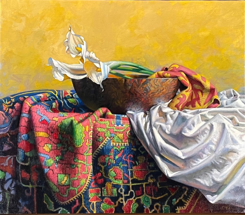 Stephen Tanis, Calla Lillies, 2023, Oil on linen, 30 x 31 inches