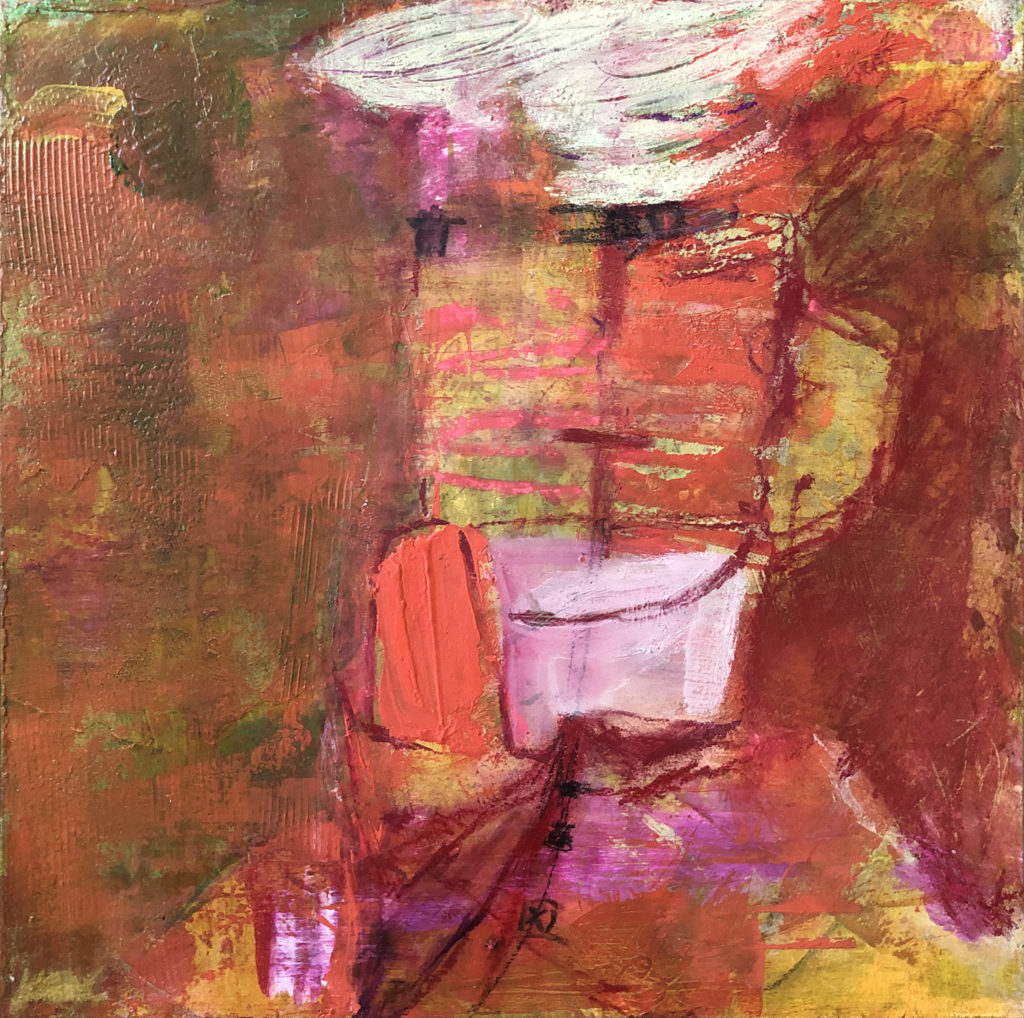 Vicki Vinton, Cadbury, 2020, Mixed media on board, 17 ½ x 17 ½ inches