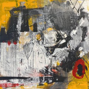 Vicki Vinton, Vibe 1, 2020, Mixed media on canvas, 18 x 18 inches