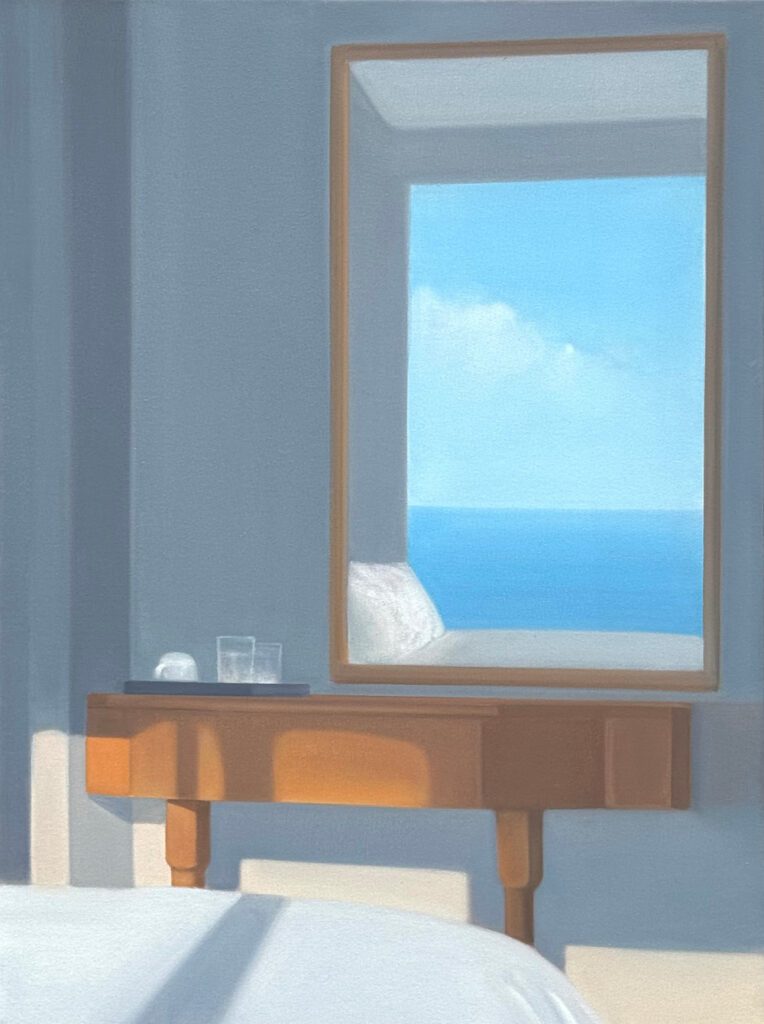 Heidi Palmer, Hotel on the Aegean, Oil on canvas, 24 x 18 inches
