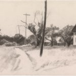 Edward Hopper, Near East Ham, c. 1941 Charcoal on paper 10 ¼ x 16 inches