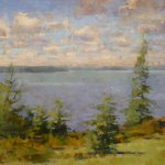 Jon Redmond, Off Towards Sears Port, 2013, oil on board, 18 x 17 inches