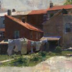 Jon Redmond, Pink Pants, oil on board, 26 x 20 inches