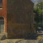 Jon Redmond, West Chester Triptych, oil on board, 10 x 30 inches