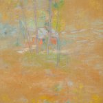 John Henry Twachtman, Red House Pelham’s Lane Pastel on paper 9 1.2 x 8 ¼ inches