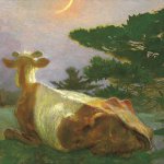 Jamie Wyeth, And the Cow Jumped…, 2007 Oil on canvas 40 x 50 inches