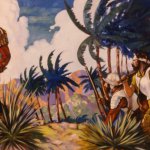 N.C. Wyeth (1882-1945), The Discoverer, 1926 Oil on hardboard 24 ¼ x 89 ¾ inches