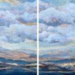Caroline Adams, Expanse Series, 2026, Egg tempera on panel, 48 x 120 inches