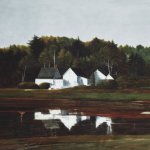 Greg Mort, Double White, watercolor, 21 x 28 inches