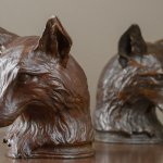Rikki Morley Saunders, Fox Bookend, 2012, bronze, 7 1/2 x 6 x 5 3/4 inches