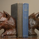 Rikki Morley Saunders, Fox Bookend, 2012, bronze, 7 1/2 x 6 x 5 3/4 inches