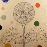 Dan Rizzie, Winter Flower, Collage on paper 7 3/4 x 9 3/4 inches