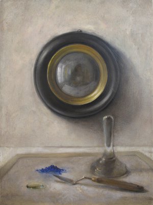 Jane Morris Pack, Blue Pigment, 2013, oil on canvas, 20 x 16 inches