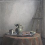 Jane Morris Pack, Macedonia Vase, 2013, oil on canvas, 20 x 16 inches